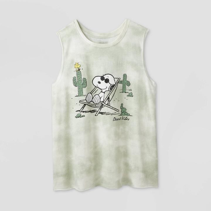 Women's Peanuts Snoopy Desert Vibes Plus Size Graphic Tank Top - Gray 1x,