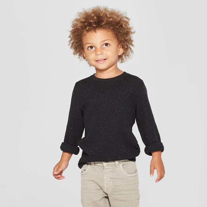 Toddler Boys' Thermal Long Sleeve T-shirt - Cat & Jack Black
