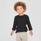 Toddler Boys' Thermal Long Sleeve T-shirt - Cat & Jack Black