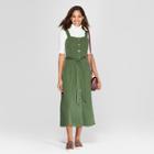 Women's Button Front Dress - A New Day Green