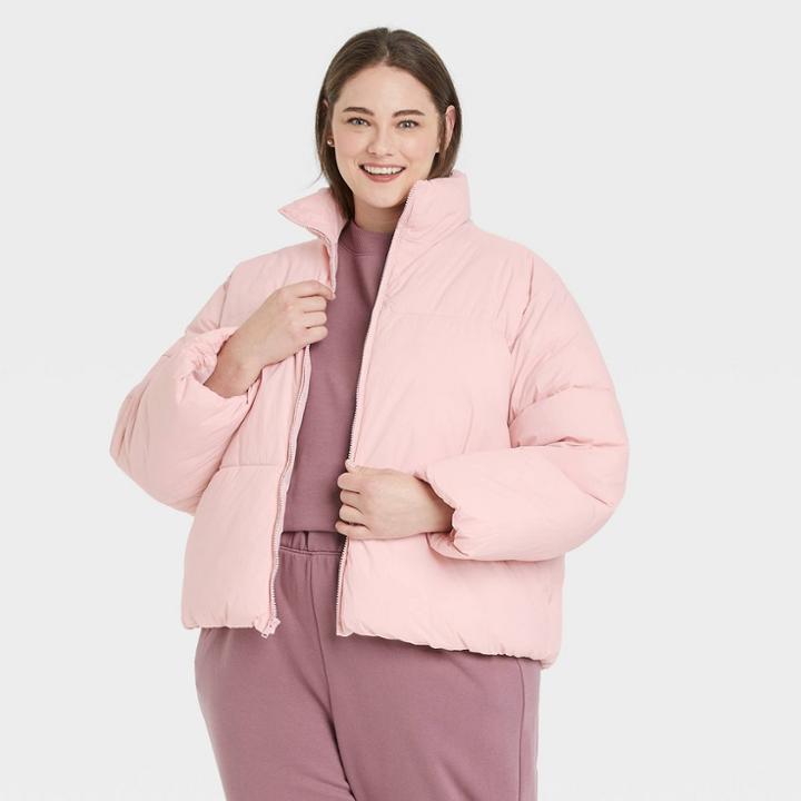 Women's Plus Size Short Matte Puffer Jacket - A New Day
