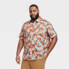 Men's Big & Tall Short Sleeve Button-down Shirt - Goodfellow & Co Painterly Palm
