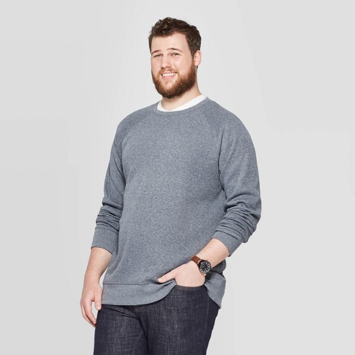 Men's Big & Tall Standard Fit Crew Neck T-shirt - Goodfellow & Co Xavier Navy 3xbt,