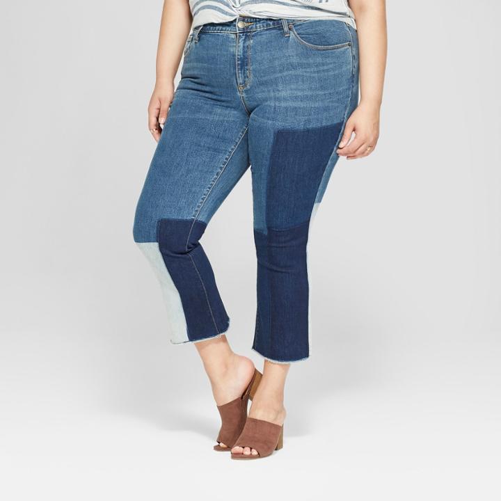 Women's Plus Size Kick Boot Crop Jeans - Universal Thread Medium Wash 22w,
