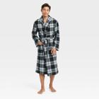 Men's Plaid Microfleece Robe - Goodfellow & Co Black