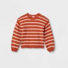 Girls' Striped Pullover Sweater - Cat & Jack Cinnamon/powder Pink