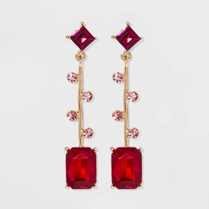 Gemstone Drop Earrings - A New Day Red