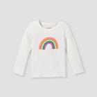 Toddler Girls' Rainbow Long Sleeve Graphic T-shirt - Cat & Jack Cream