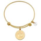 Target Women's Stainless Steel Faith Hope Love Cross Expandable Bracelet - Gold