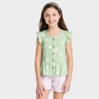 Girls' Button-front Sleeveless Woven Shirt - Cat & Jack