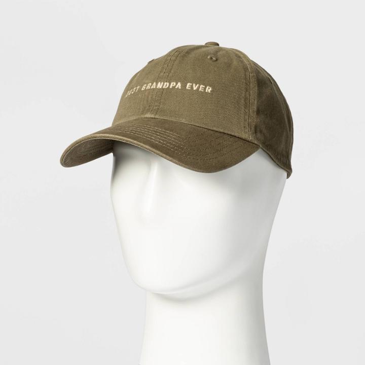 Wemco Men's Best Grandpa Ever Baseball Hat - Olive Green