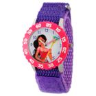 Girls' Disney Elena Of Avalor Stainless Steel Time Teacher Watch With Pink Bezel - Purple, Girl's