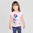 Toddler Girls' Minnie Mouse Beautiful Short Sleeve T-shirt - Pink