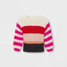 Toddler Girls' Striped Pullover Sweater - Cat & Jack Pink