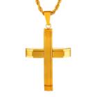 Men's Crucible Stainless Steel Layered Cross Pendant Necklace - Gold (24),