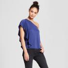 Women's One Shoulder Ruffle Top - Mossimo Blue