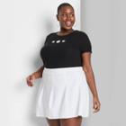 Women's Plus Size Knit Mini Tennis A-line Skirt - Wild Fable White