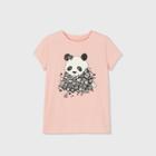 Girls' Short Sleeve Floral Panda Graphic T-shirt - Cat & Jack Peach