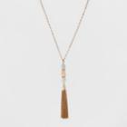 Sugarfix By Baublebar Gemstone Pendant Necklace With Tassels - Gold, Girl's,