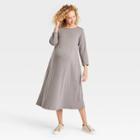 Long Sleeve Cozy Knit Maternity Dress - Isabel Maternity By Ingrid & Isabel Gray