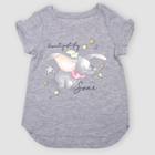 Toddler Girls' Disney Dumbo Short Sleeve T-shirt - Gray