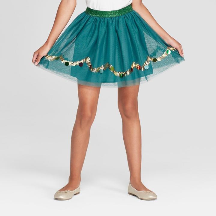 Girls' Christmas Tutu Skirt - Cat & Jack Green