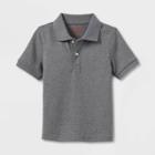 Toddler Boys' Short Sleeve Interlock Uniform Polo Shirt - Cat & Jack Gray