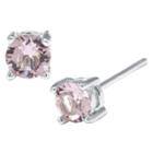 Target Silver Plated Brass Violet Stud Earrings With Crystals From Swarovski (4mm), Girl's,