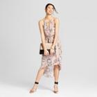 Women's Floral Print Sleeveless Tassel Tie Midi Dress - Knox Rose Blush