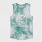 Boys' Tie-dye Beach Shark Tank Top - Cat & Jack Jade Green
