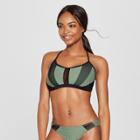 Women's Mesh Inset Bralette Bikini Top - Xhilaration Olive D/dd Cup, Green
