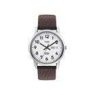 Men's Timex Easy Reader Watch With Leather Strap - Silver/brown T20041jt