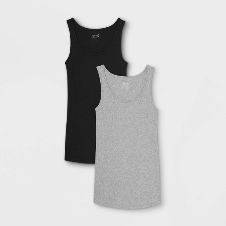 Maternity Rib 2pk Bundle Tank Top - Isabel Maternity By Ingrid & Isabel Black/gray