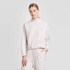 Women's Long Sleeve High Neck Cozy Knit Sweatshirt - Prologue Oatmeal Heather Xs, Women's, Black