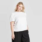 Women's Plus Size Short Sleeve Cowl Neck T-shirt - Who What Wear White 1x, Women's,