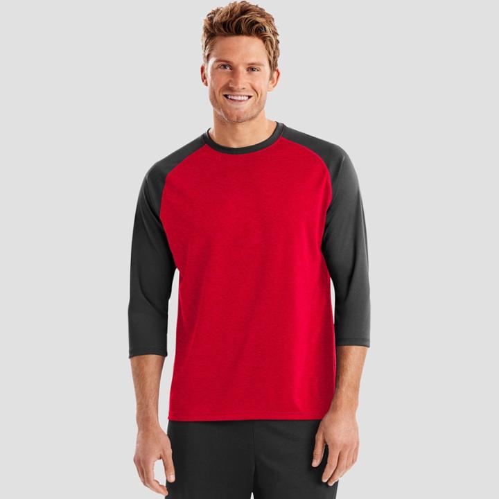 Hanes Men's Sport Performance Baseball T-shirt - Scarlet Heather