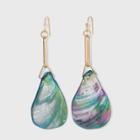 Gold With Navy Shell Drop Earrings - A New Day Navy