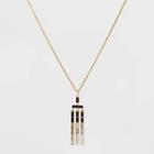 Baguette Stone Waterfall Pendant Necklace - A New Day Gold