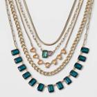Color Stone Multi-strand Necklace - A New Day Green