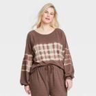 Women's Plus Size Tie-dye Sweatshirt - Knox Rose Brown