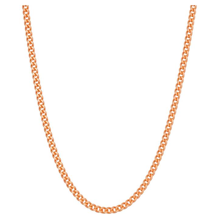 Tiara Rose Gold Over Silver 18 - 2.5 Mm Curb Chain Necklace, Size: