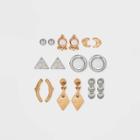 Moon Stud Earring Set 8pc - Universal Thread , Blue/gold/grey