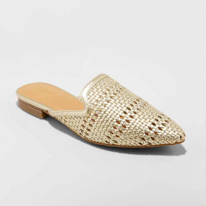 Women's Whisper Woven Mules - Universal Thread Gold