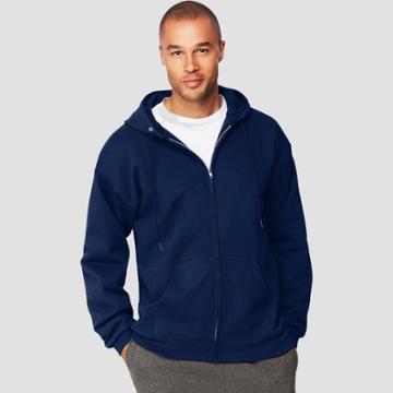 Hanes Men's Ultimate Cotton Full Zip Hooded Sweatshirt - Navy (blue)