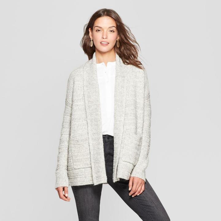 Women's Shawl Open Cardigan - Universal Thread Heather Gray