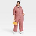 Women's Plus Size Long Sleeve Boilersuit - Universal Thread Pink