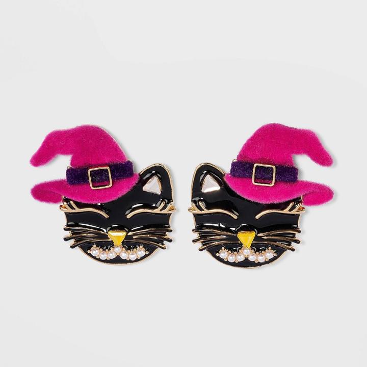 Sugarfix By Baublebar Cat Witch Hat Stud Earrings - Black