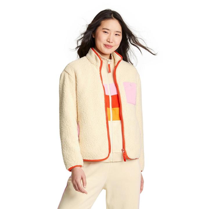 Women's Contrast Pocket Sherpa Jacket - Lego Collection X Target Cream Xxs, Ivory