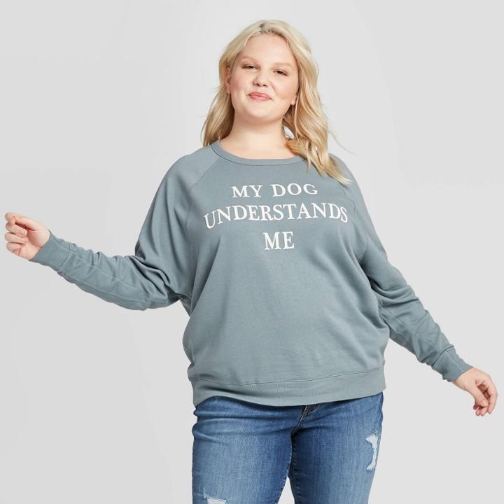 Women's My Dog Understands Me Plus Size Sweatshirt - Grayson Threads (juniors') - Gray 1x, Women's,
