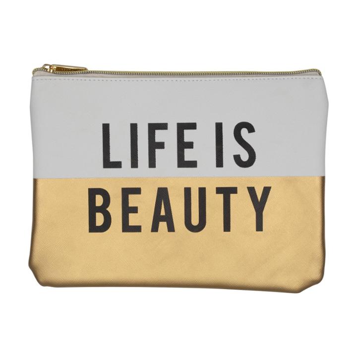 Ruby+cash Faux Leather Makeup Bag & Organizer - Life Is Beauty Color Block